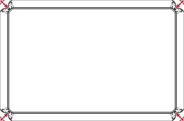 Obraz premium Elegant Decorative Black and Red Border Frame Design. 1275