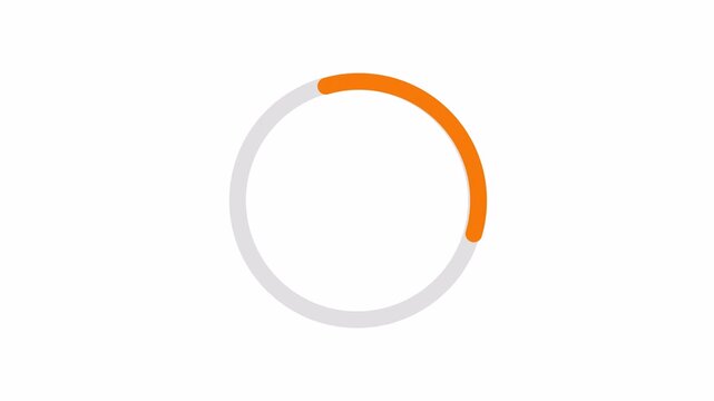 circle loading  orange color animation. Download progress, interface red color animated.
