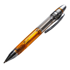Naklejka premium Orange tinted transparent mechanical pencil on black