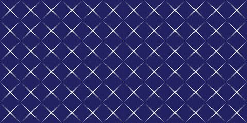 A dark blue background with a pattern of white crosses arranged in rows and columns, geometric design. Abstract vector pattern with blue colors