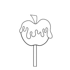 Toffee apple clip art black and white hand drawn