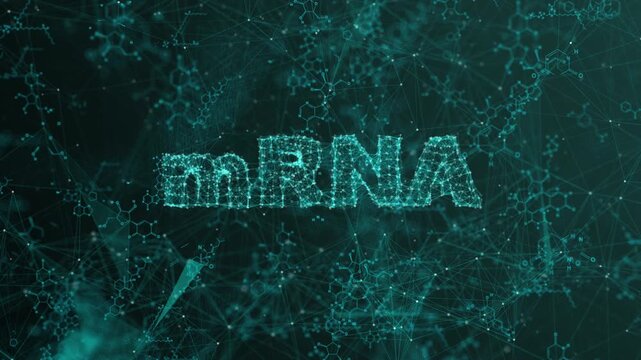 Futuristic mRNA Molecular Structures Loop in Digital Space
