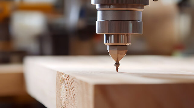 Precision in motion: A CNC router carving wood, showcasing automation and woodworking skills. Crafting beauty with technology, perfect for art and manufacturing projects. - Powered by Adobe