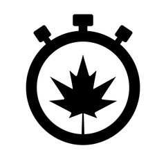 Stopwatch with maple leaf icon representing Flash sale timer  