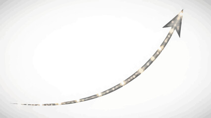 Fototapeta premium Arrow pointing upwards on a white background with sparkles