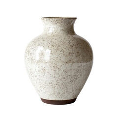 This ceramic vase features a speckled finish with elegant curves and a neutral color palette that enhances any decor