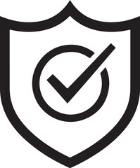 Shield with check mark icon for security concept