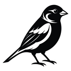 sparrow silhouette, decorative bird vector icon. Isolated animal graphic illustration for logo or nature design. With EPS, PNG File.