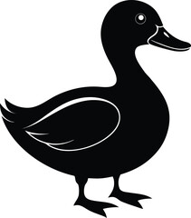 Duck Silhouette Vector on a transparent background with eps file