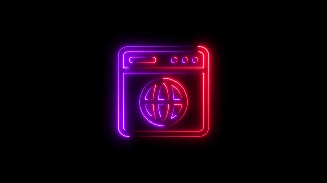 Website, browser icon animation. 4k video