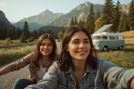 Couple enjoying countryside drive together