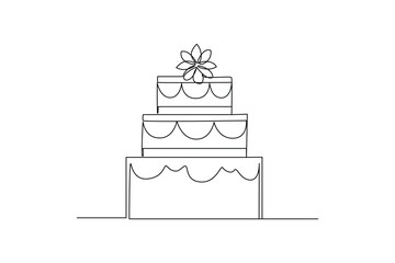 Simple continuous line draw of various of decorations. Simple line, creativity, vector.