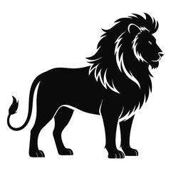 Asiatic Lion Silhouette Vector Logo Icon
