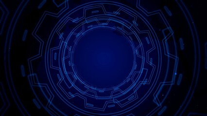 Futuristic Blue Digital Circuit Design with Radiating Patterns