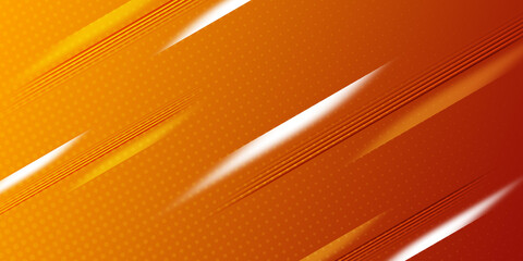 Vibrant digital background gradient and dynamic diagonal lines. Background shifts from sunny yellow-orange deeper reddish-orange. Halftone texture overlays. Diagonal elements motion and speed