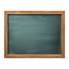 A clean chalkboard framed in wood awaits lessons, notes, or drawings in a bright classroom environment