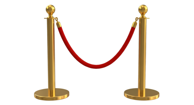 Gold Stanchions with Red Velvet Rope Barrier graphic