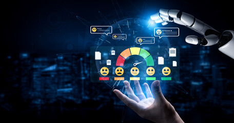 Using AI for customer feedback analysis and satisfaction reporting. An AI dashboard for reviewing...