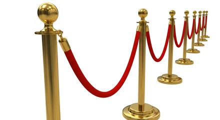 Golden Stanchions with Red Velvet Ropes rope barrier