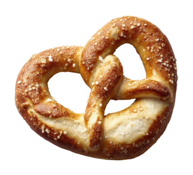Indulging in soft pretzels joyful festival and delicious food await isolated on transparent background