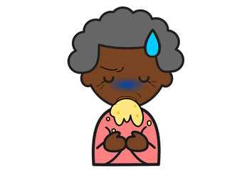 吐く黒人のおばあちゃん