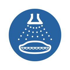  Start water spray in launch sequence vector design mandatory safety sign standar ISO 7010