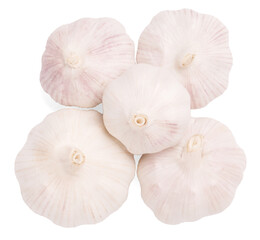 Top view fresh peeled garlic cloves,