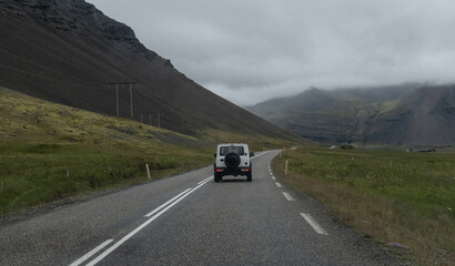 motorway in landscapes of Iceland