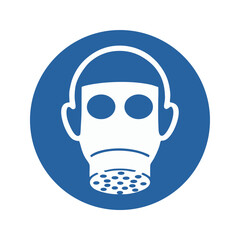 Wear Wear respiratory protection vector design mandatory safety sign standar ISO 7010.