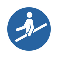 Use handrail vector design mandatory safety sign standar ISO 7010