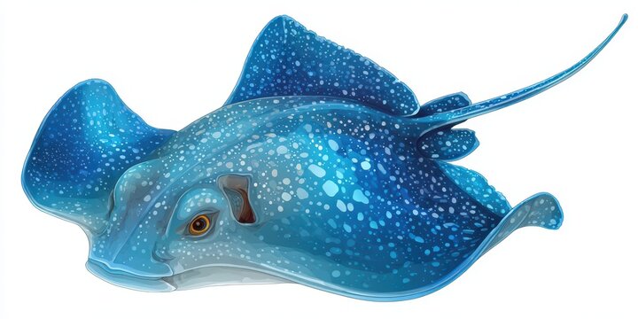 Stingray Clipart. Cute Underwater Stingray Fish in Ocean Aquarium - Powered by Adobe