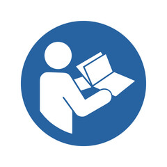 Refer to instruction manual booklet sign vector design mandatory safety sign standar ISO 7010