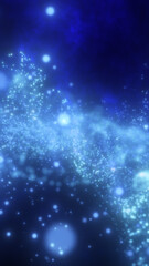 Obraz premium Futuristic abstract background with glowing blue light particles floating in a cosmic scene
