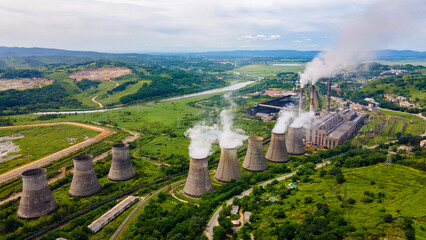 View from above. Thermal power plant.