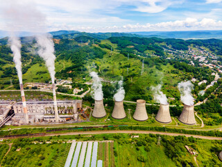 View from above. Thermal power plant.