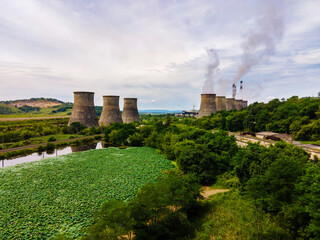 View from above. Thermal power plant.