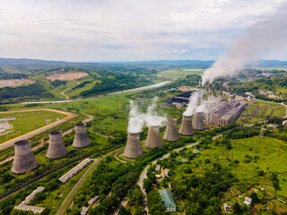 View from above. Thermal power plant.