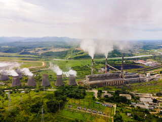 View from above. Thermal power plant.