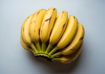 Ripe yellow bananas bunch top view healthy tropical fruit delicious snack food