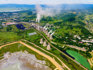 View from above. Thermal power plant.