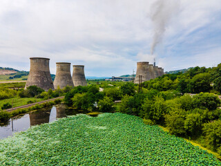 View from above. Thermal power plant.