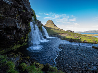 The waterfall Kirkjufellsfoss in Iceland