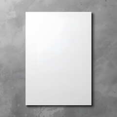 Blank White Vertical Poster Mockup on Concrete Wall