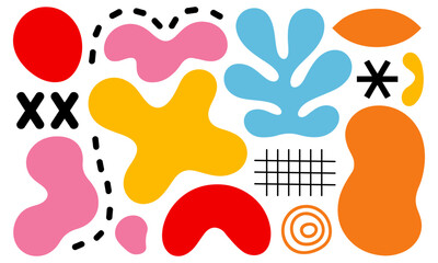 Vibrant abstract shapes on black background