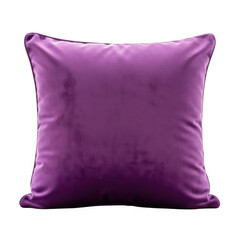 Luxurious plush purple square throw pillow for cozy home decor accent transparent background