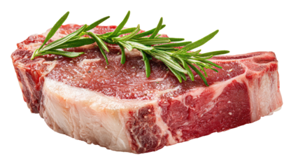 Raw steak with rosemary