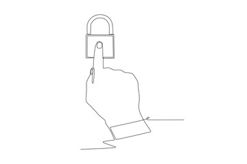 Data protection day concept one-line drawing