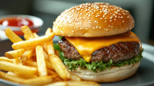 burger and fries,fast food