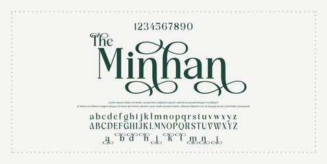 Minimal luxury font alphabet logo. Typography beauty fashion elegant minimalist serif italic fonts decorative wedding vintage retro logos. vector illustration