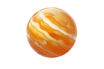 Orange swirl sphere on black on transparent background
